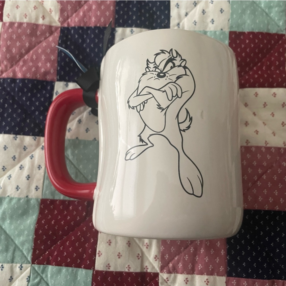 Rae Dunn Taz Mug with Red Handle “Not A Biter”